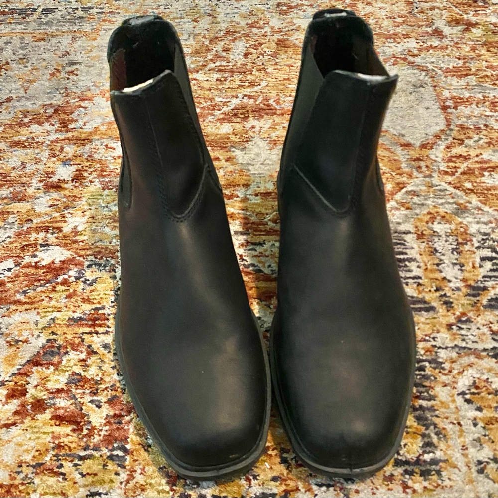 blundstone - black full grain leather chelsea boots, men's 063 — size us 9.5